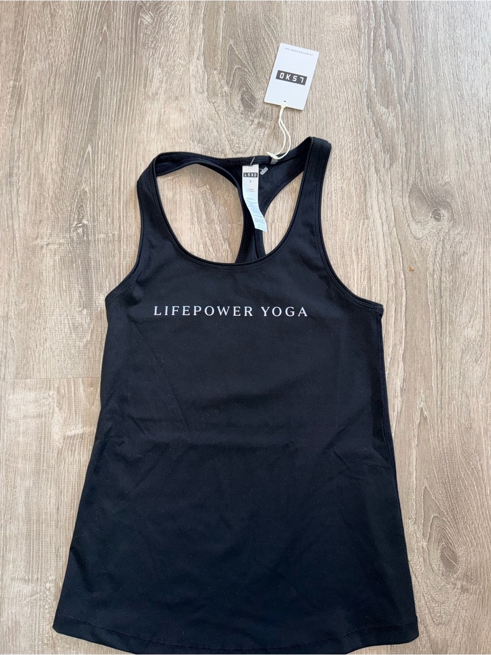 LSKD LifePower Yoga Women's Black Racerback Tank - Performance Fit